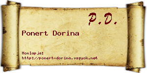 Ponert Dorina névjegykártya